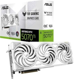 71yDPXX4duL._AC_SX679_ ASUS TUF Gaming GeForce RTX ™ 5070 Ti 16GB GDDR7 White OC Edition Gaming Graphics Card (PCIe® 5.0, HDMI®/DP 2.1, 3.125-slot, Military-Grade Components, Protective PCB Coating, axial-tech Fans)